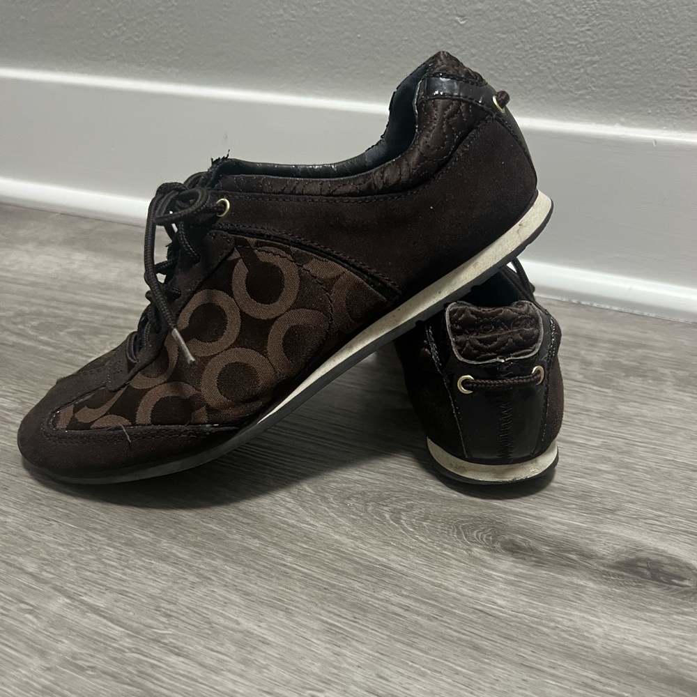 Coach Brown‎ Patterned ‘C’ Women's Sneakers, size 7.5